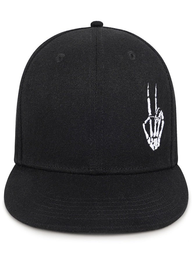 MixYoke Skeleton Hand Snapback Hats for Men Women, Hip Hop Flat Bill Hats Cool Hat - Image 5